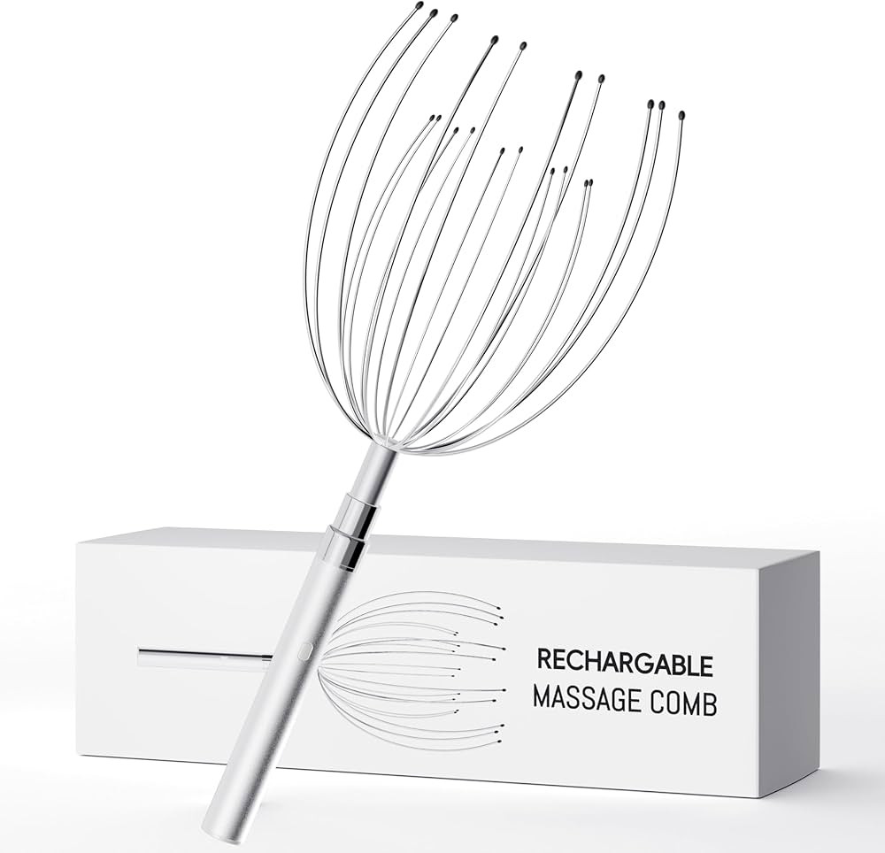 Head Massager Scalp Stress Relief, Rechargable Scalp Massager, Handheld Vibrating Head Scratchers... | Amazon (US)