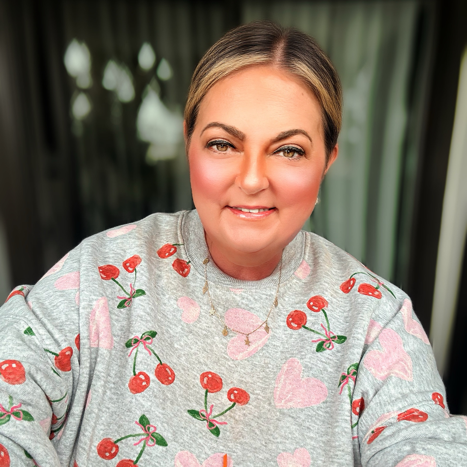 Happy Friday Eve. ❤️ What’s the weather like where you are? It’s 62 and gloomy with light rain on & off. I really need to go for a walk, but my entire body is still in so much pain from the fall that broke my hand a week ago today. Maybe it will loosen me up. It’s my chest muscles and back. Any remedies for strained pain? I ❤️ this sweatshirt for Valentine’s Day. I linked it, along with my makeup per usual. Send big hugs 🫂!! 

#LTKdayinmylife #LTKootd #LTKValentine