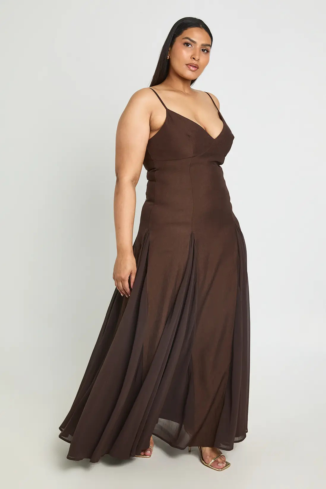 Plus Godet Hem Maxi Dress | boohoo (US & Canada)