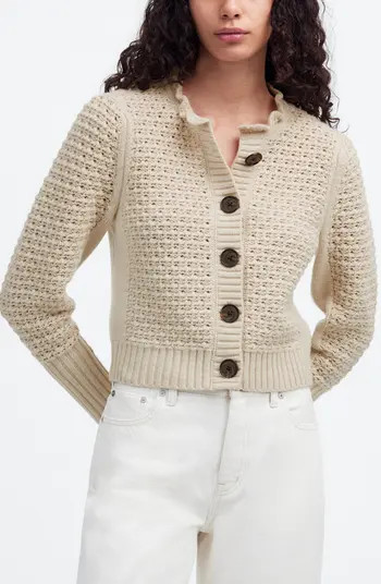 Scalloped Merino Wool Blend Cardigan | Nordstrom