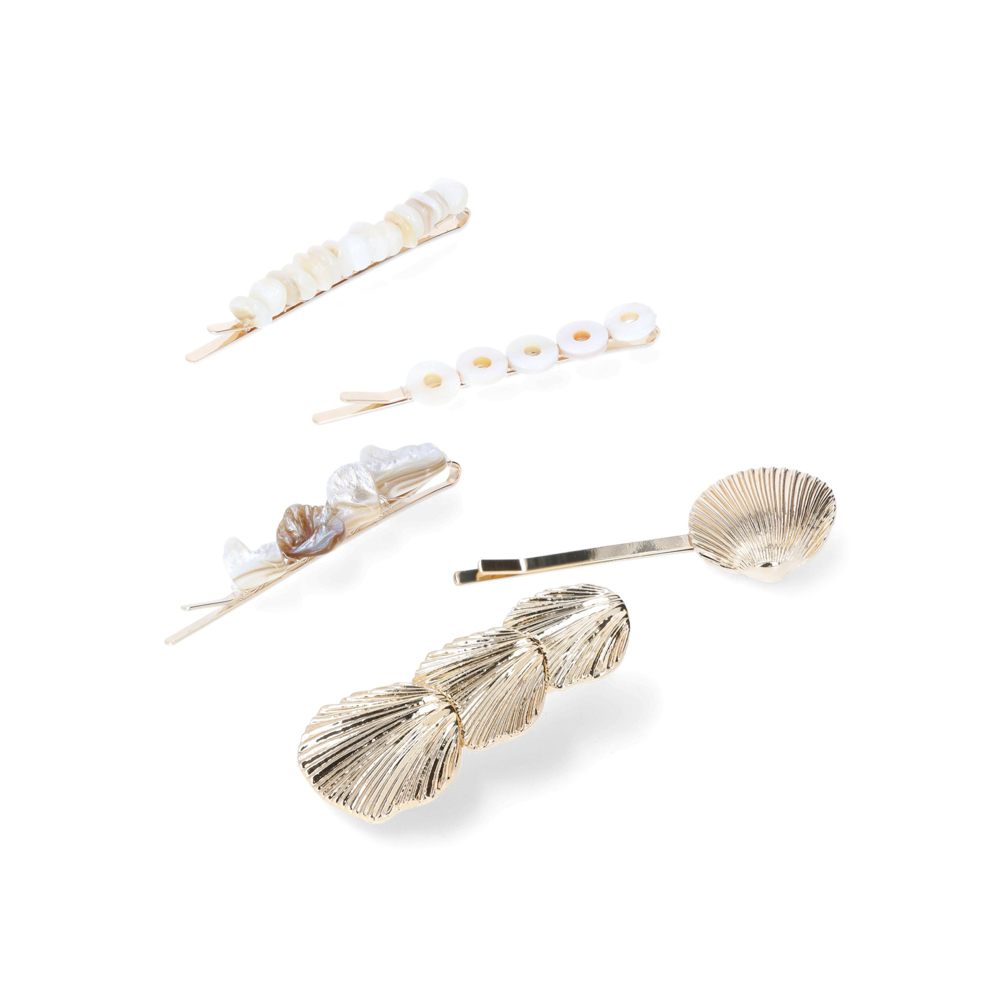 Time and Tru Women’s Seashell Embellished Hair Pin Set, 5-Piece | Walmart (US)