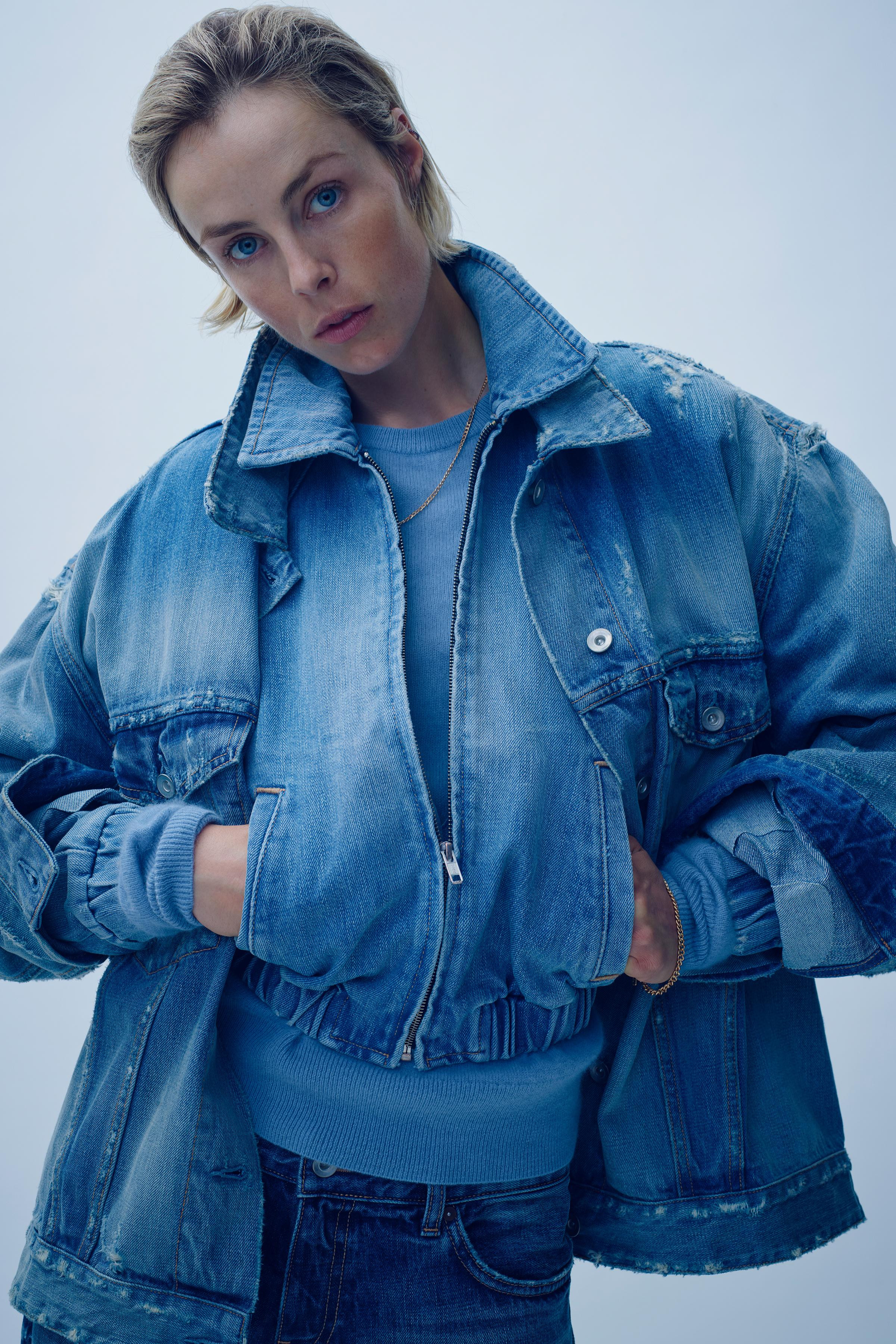 TRF DENIM BOMBER JACKET | Zara US