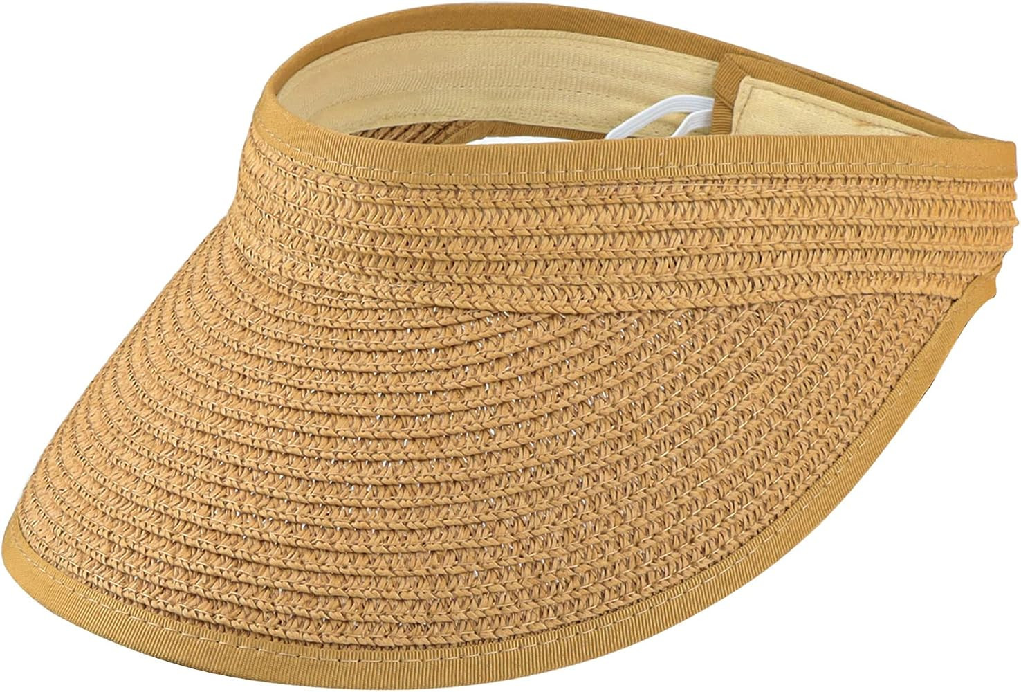 Women Straw Sun Visor Hat Wide Brim Foldable Summer UV Protection Beach Cap Packale Hats | Amazon (US)