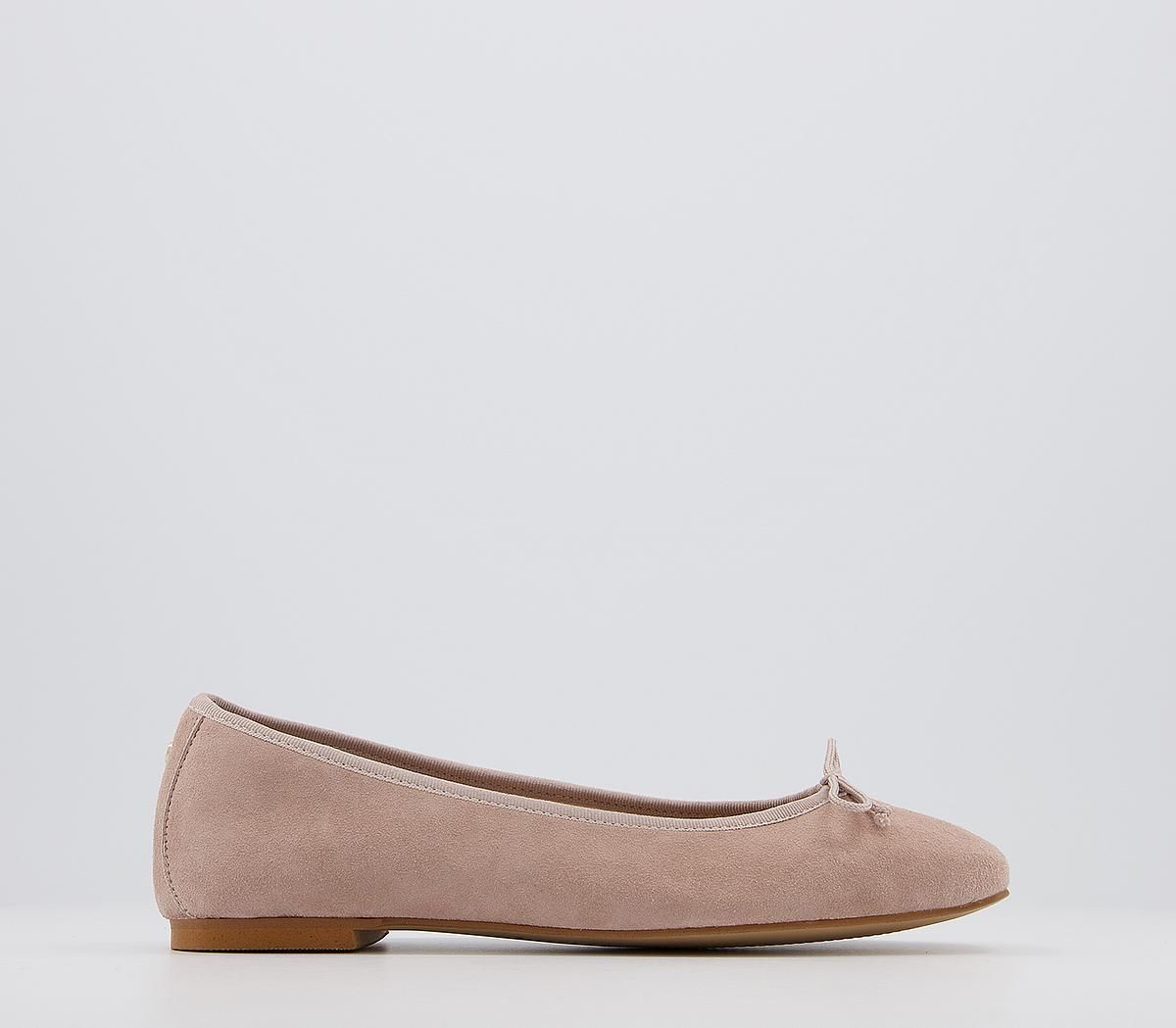 Office
								Fly away Square Toe Bow Ballerina Flats
								Nude Suede | OFFICE London (UK)