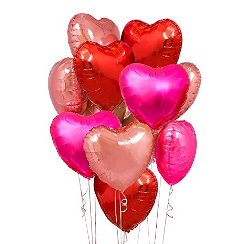 Rose Gold Pink And Red Heart Balloons | Amazon (US)