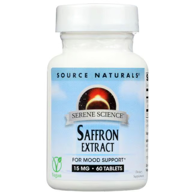 Source Naturals Serene Science Saffron Extract Vitamin | 15 mg | 60 Tabs | Herbs and Supplements | Swanson