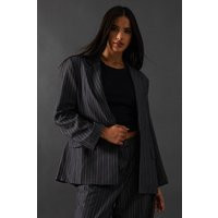 Womens The Ultimate Pinstripe Oversized Blazer - Grey - 10 | NastyGal UK