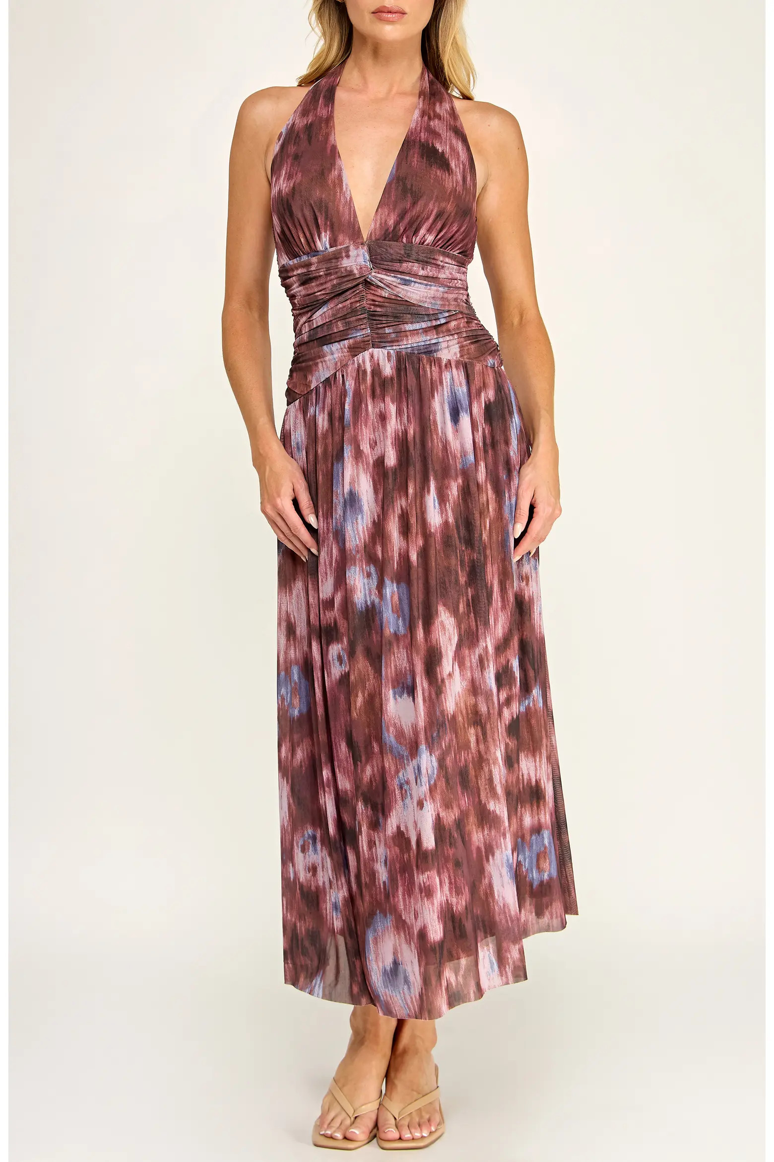 Socialite Abstract Print Mesh Halter Dress (Women) | Nordstrom | Nordstrom