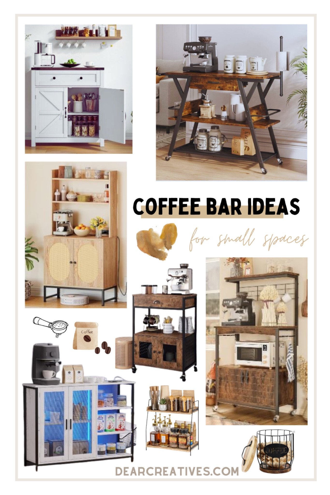 Coffee Bar Ideas - Have you ever wanted to set up a coffee bar in your home? Fall is the perfect time. If you don’t see exact match you want I have them listed on the blog. What’s your favorite coffee? #coffeebarideas #coffeecabinets #coffeelover 

#LTKHome