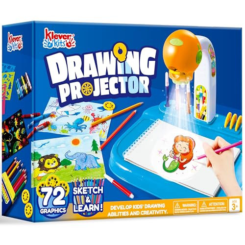 Klever Kits Drawing Projector for Kids with 72 Graphics and Scratch Paper, Drawing Board with Light, Birthday Gift for Boys & Girls Ages 3+ | Amazon (US)
