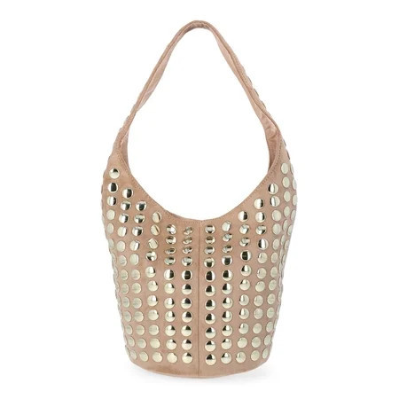 Madden NYC Women's Studded Bucket Shoulder Bag, Khaki | Walmart (US)
