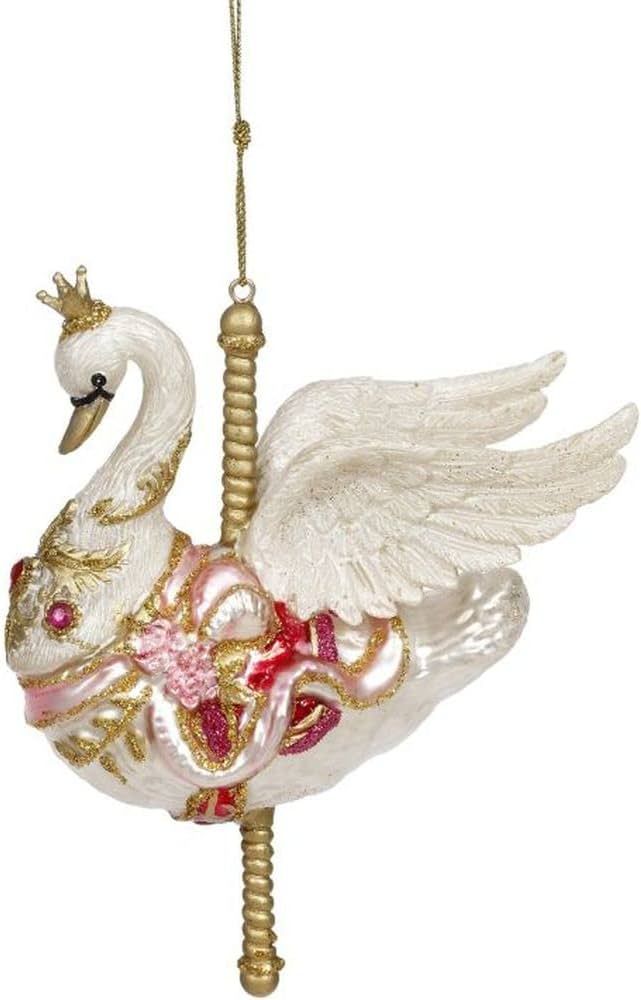 Mark Roberts Christmas 2023 Carousel Swan Ornament, 6 inches, Christmas Decor, Christmas Tree Orn... | Amazon (US)