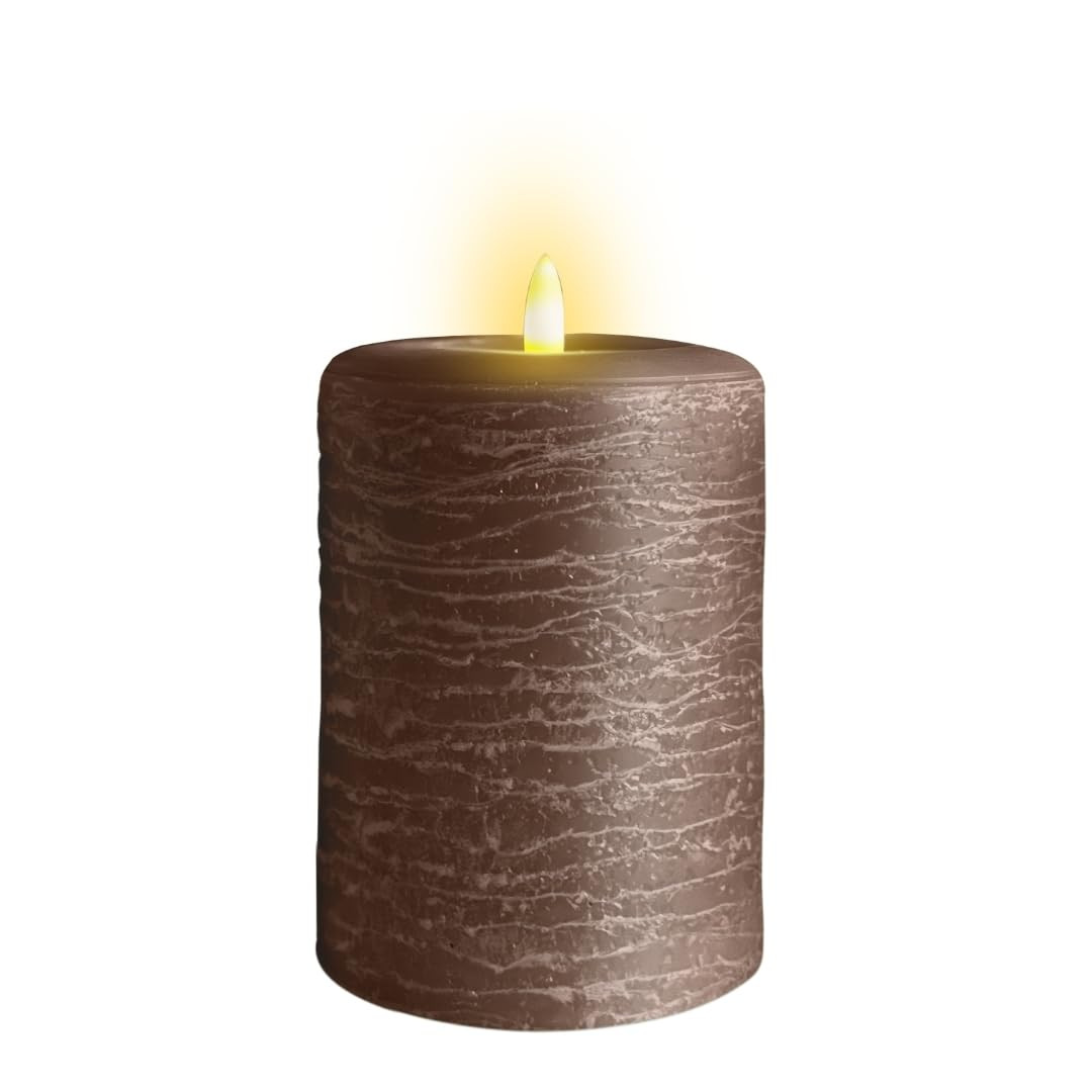 LumiPur Signature Natural Glow Flickering Flameless LED Wax Pillar Candle (3.5" x 5", Cocoa Brown... | Amazon (CA)