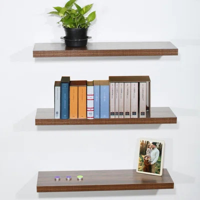 Woodbridge Set Of 3 Antique Walnut Floating Shelf--31.6"*9.26" *1.5 | Wayfair North America