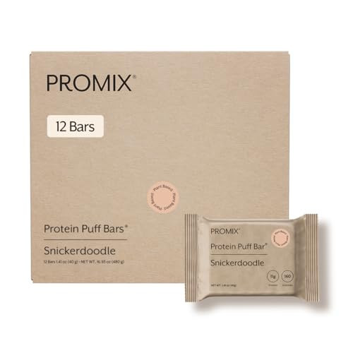 ProMix Nutrition Protein Plant Based Puff Bars - Snickerdoodle - Marshmallow Crispy Treat - High Protein & Low Calorie - 12 Bars | Amazon (US)