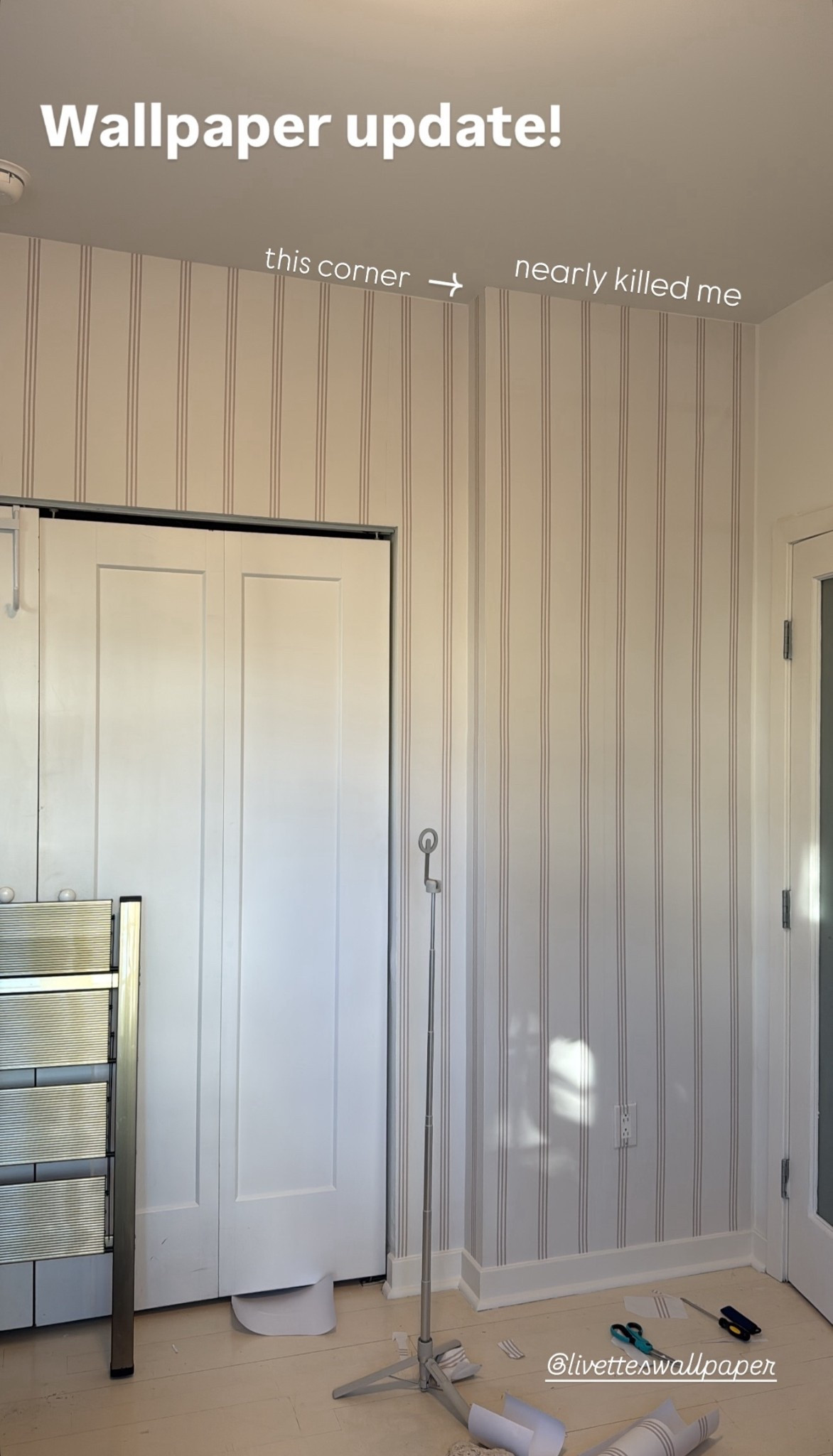 A little sneak peek of how the wallpaper is turning out, xx. 

#LTKHome