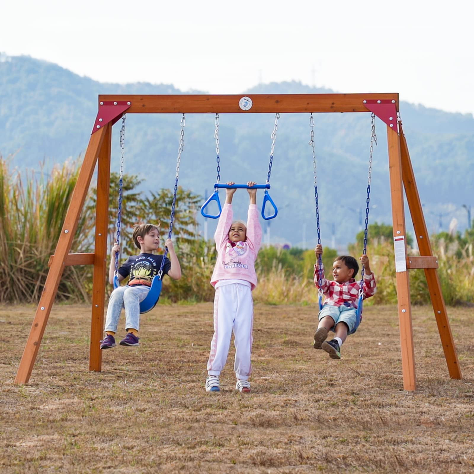 Dolphin Playground Wooden Swing Sets for Backyard, Family DIY Kit for Any Swings, Outdoor Playset... | Amazon (US)
