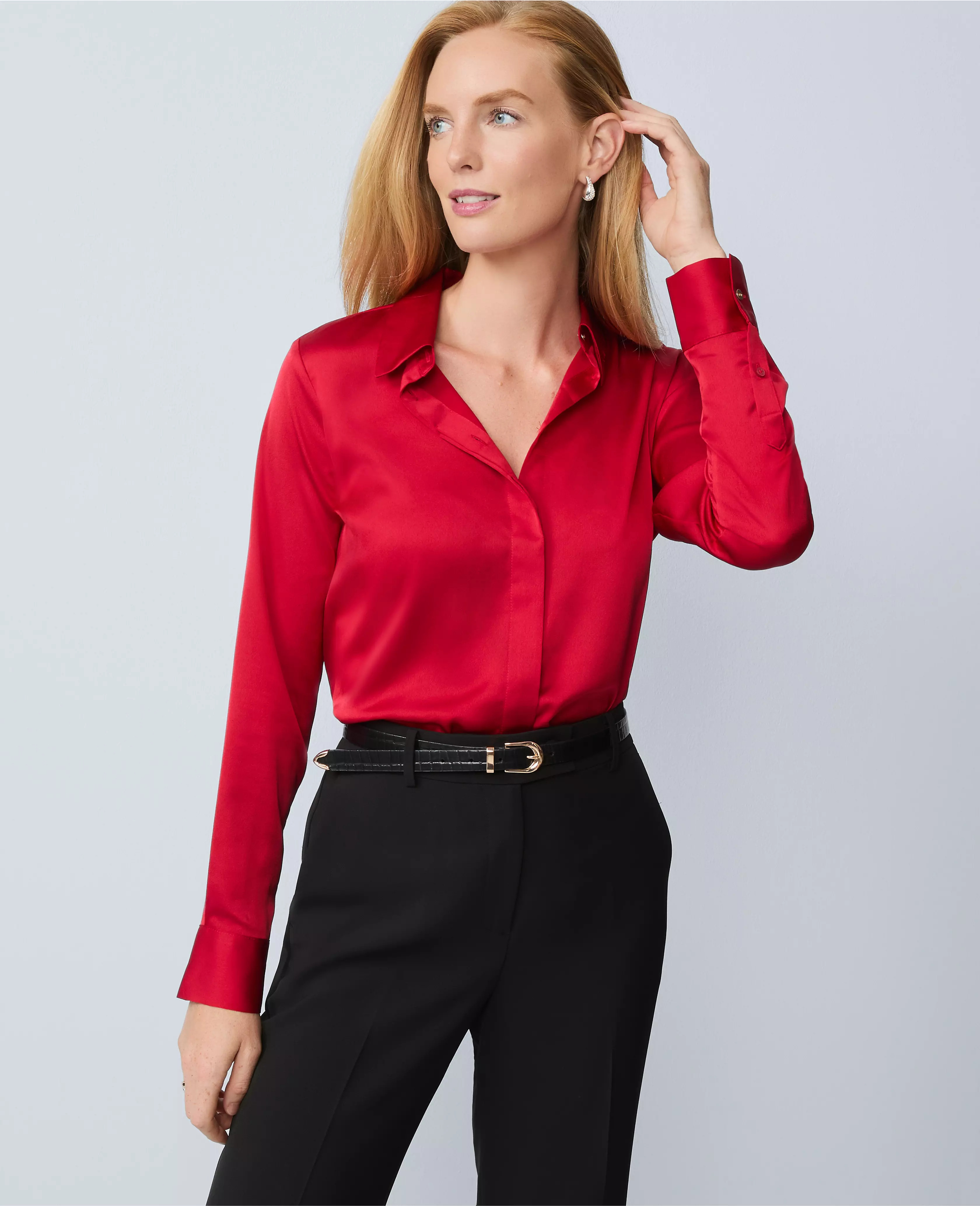 Satin Essential Shirt | Ann Taylor