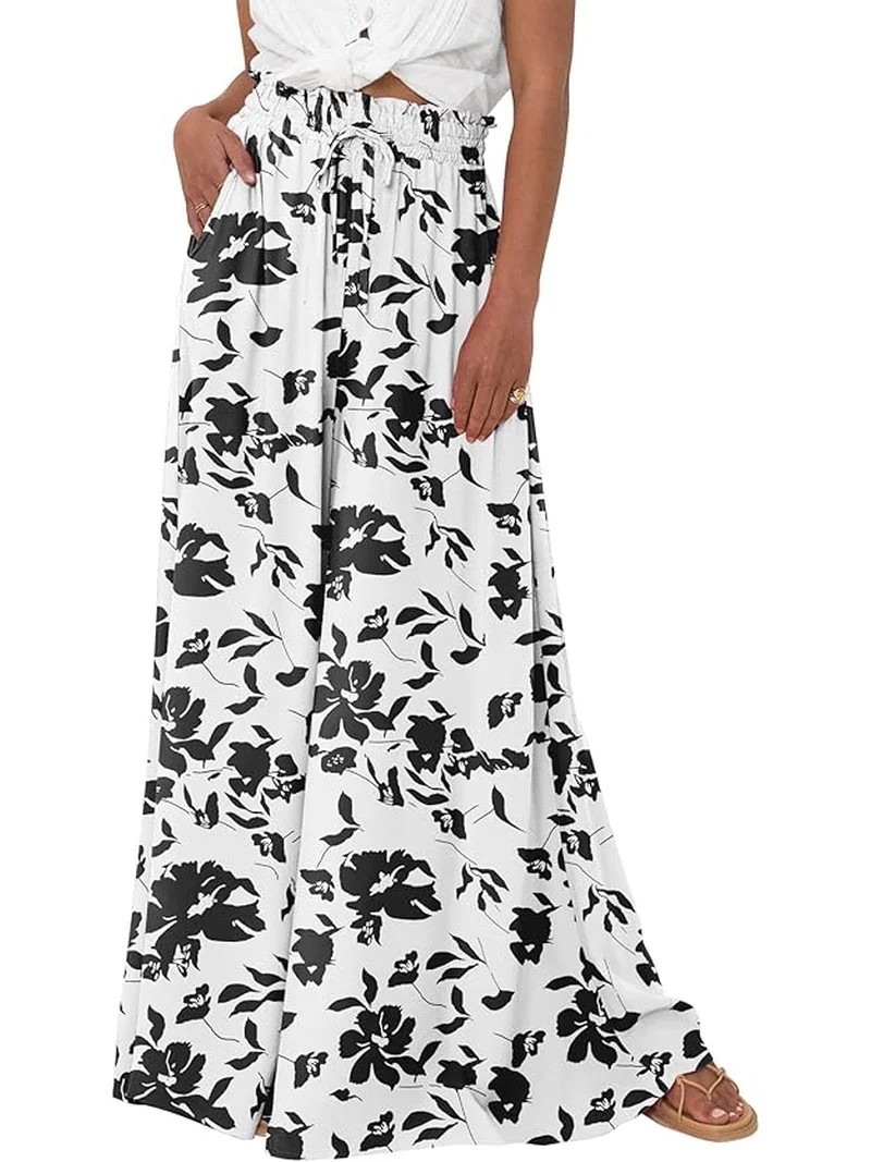 BTFBM Women Casual High Waist Wide Leg Pants Spring Summer Long Palazzo Pants Pocket Lounge Beach... | Walmart (US)
