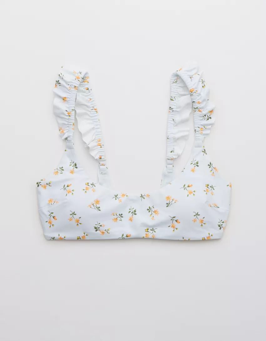 Aerie Printed Ruffle Scoop Bikini Top | American Eagle Outfitters (US & CA)