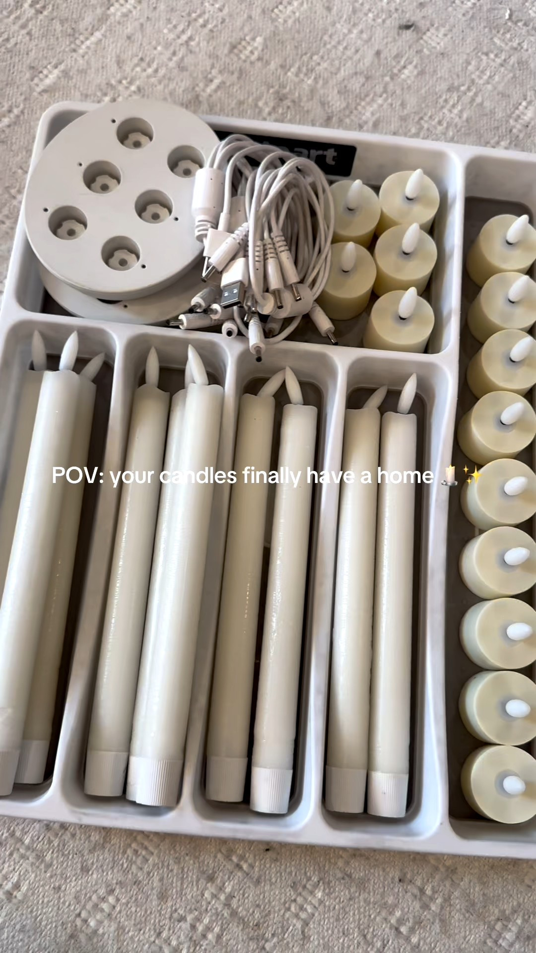 An organized tray of rechargeable tapers + tea lights = instant elegance. 🍂 Minimal mess, maximum glow. Perfect for fall nights & styled tablescapes. ✨


#ElevatedHome #DesignDetails #CozyLuxury #CandlelightGlow #FallTablescape

#LTKHome #LTKHalloween #LTKSeasonal