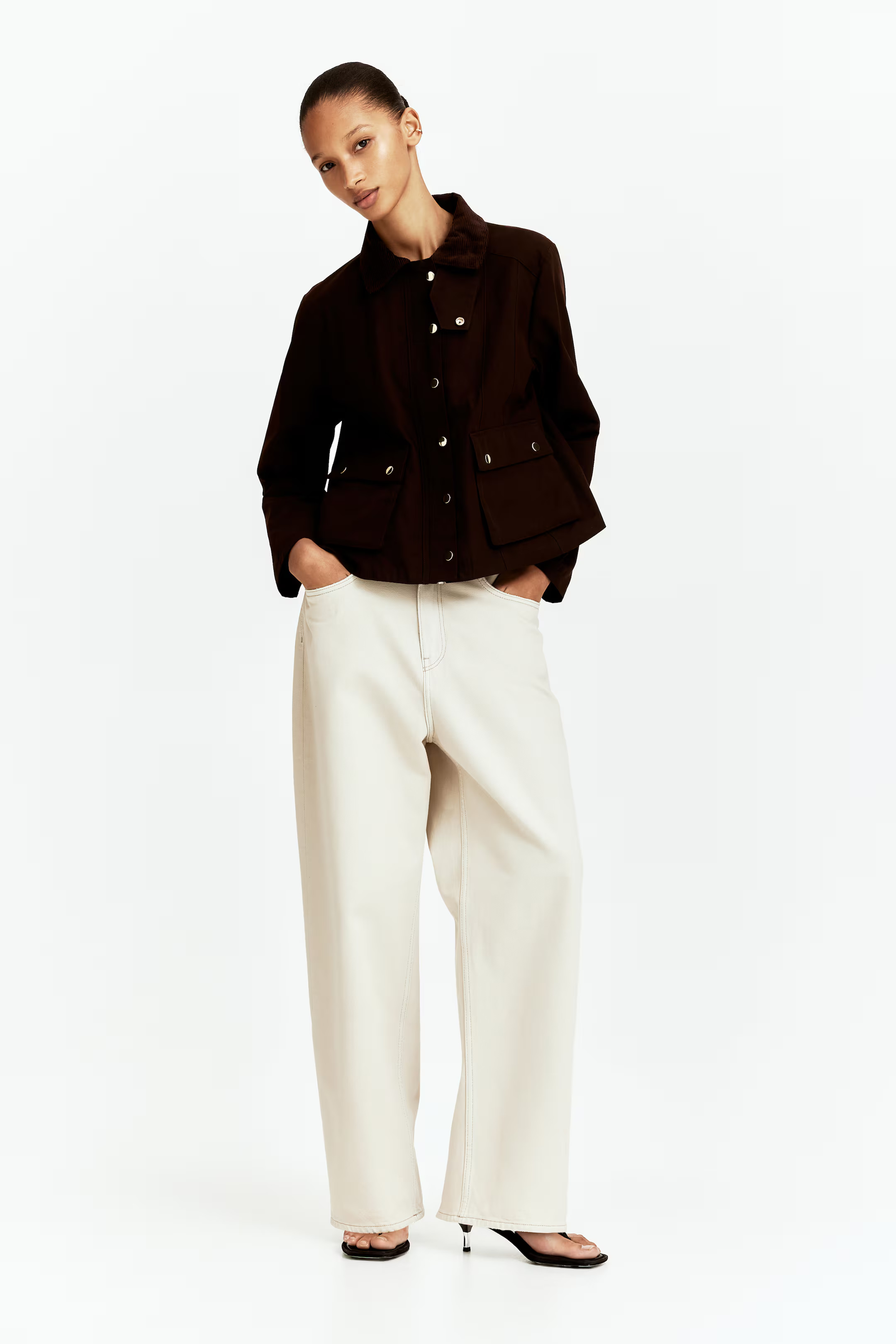 Jacket with Corduroy Collar | H&M (US + CA)