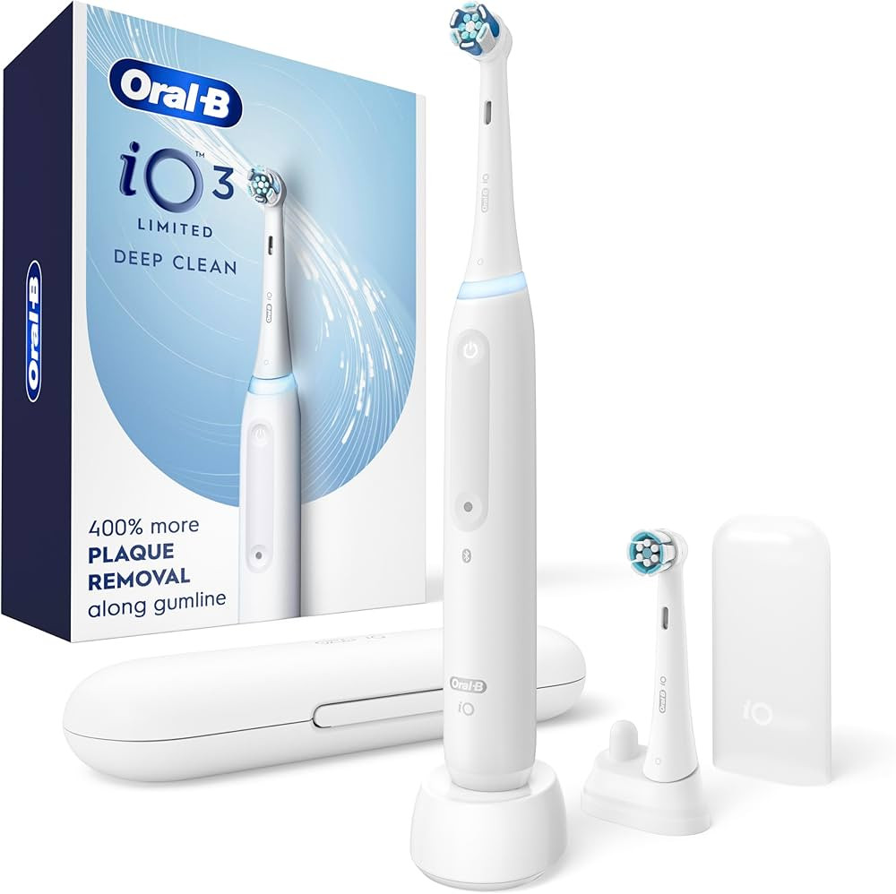 Oral-B Rechargeable Electric Toothbrush, iO3 Limited Deep Clean, 3 Cleaning Modes, Visual Pressur... | Amazon (US)
