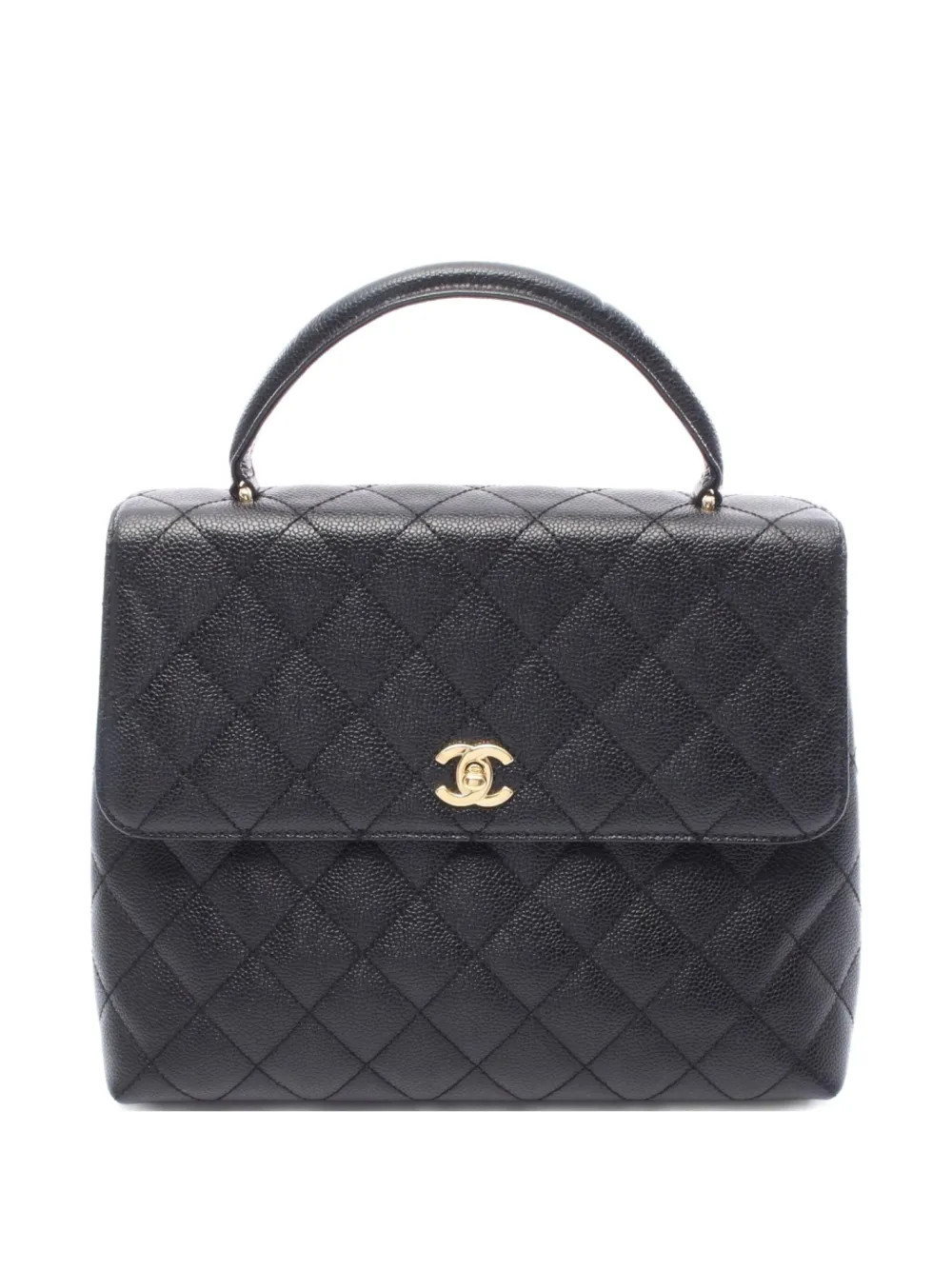CHANEL Pre-Owned 2002-2003 matelasse top-handle handbag - Black | Farfetch Global