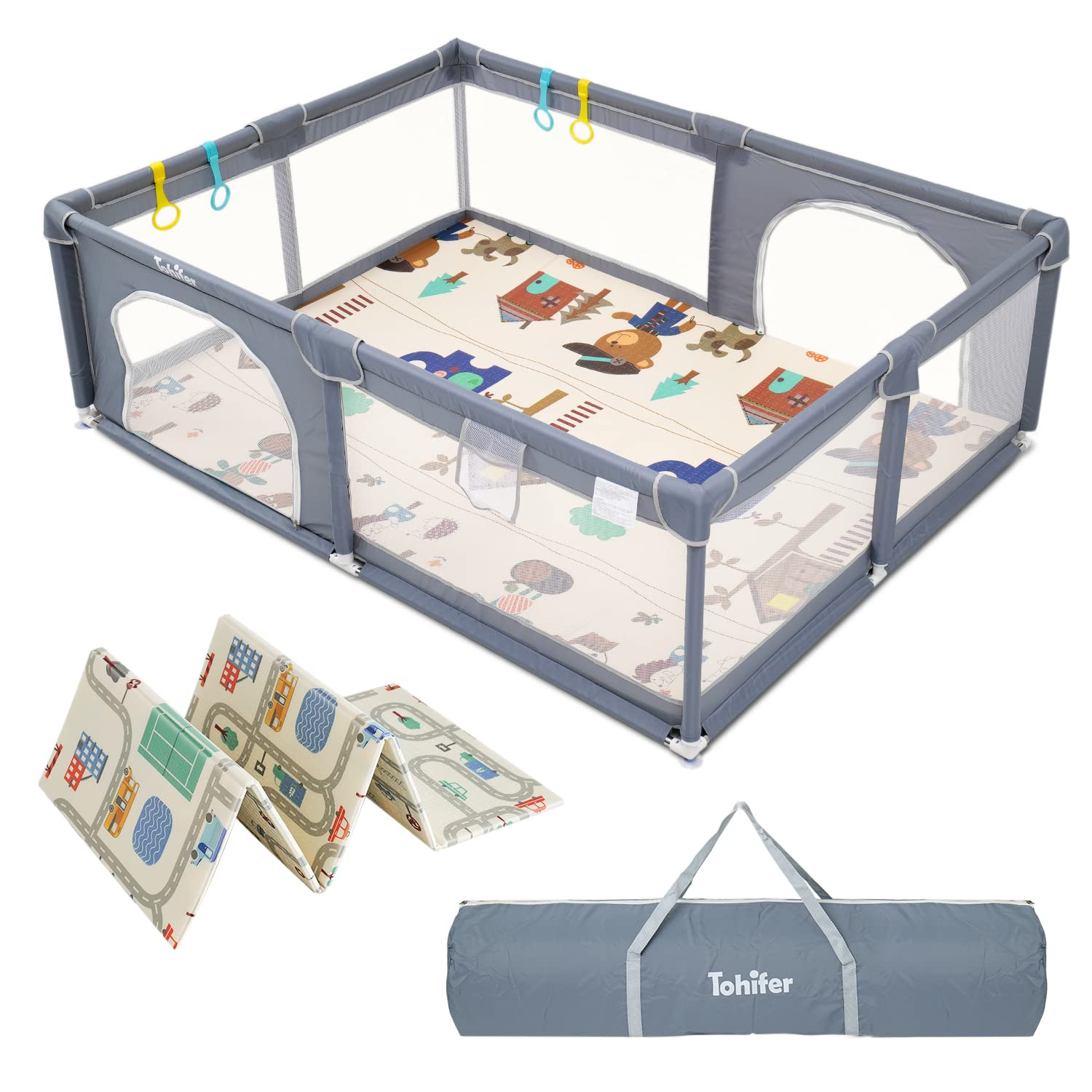 Baby Playpen with Mat, Large Baby Play Yard for Toddler, BPA-Free, Non-Toxic, Safe No Gaps Playar... | Amazon (US)