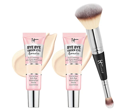 IT Cosmetics Bye Bye Under Eye Illumination Duo w/ Brush | QVC