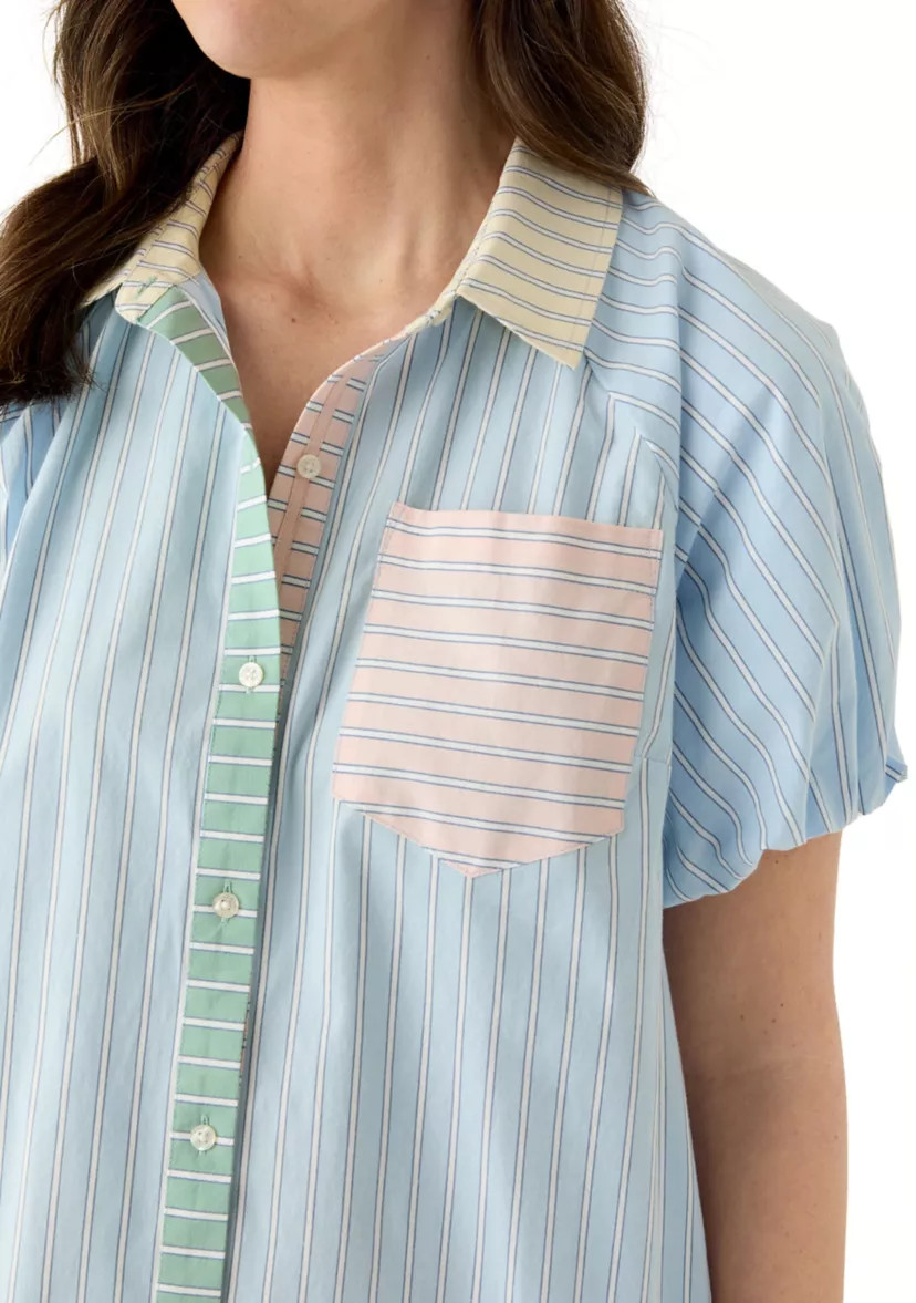 Women's Short Sleeve Flounce Shirtdress | Belk