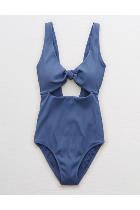 Aerie Ribbed Knot One Piece Swimsuit | American Eagle Outfitters (US & CA)