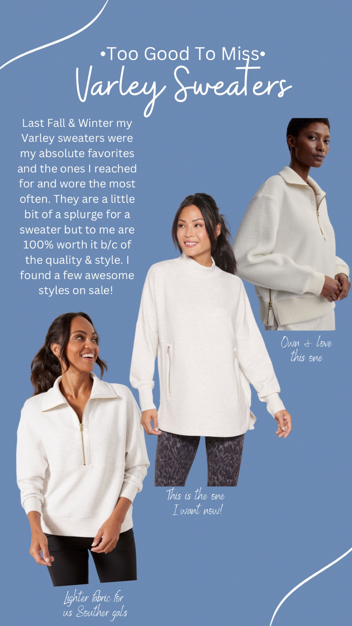 Last Fall & Winter my Varley sweaters were my absolute favorites and the ones I reached for and wore the most often. They are a little bit of a splurge for a sweater but to me are 100% worth it b/c of the quality & style. I found a few awesome styles on sale!

And free shipping over $50! 

-Sweaters, half zips, Varley, fall, winter, pullover sweaters, athletic 

#LTKSeasonal #LTKstyletip #LTKsalealert