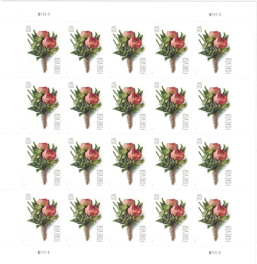 Celebration Boutonniere USPS Forever Stamps Sheet of 20 - New Stamp Issued 2017 | Amazon (US)