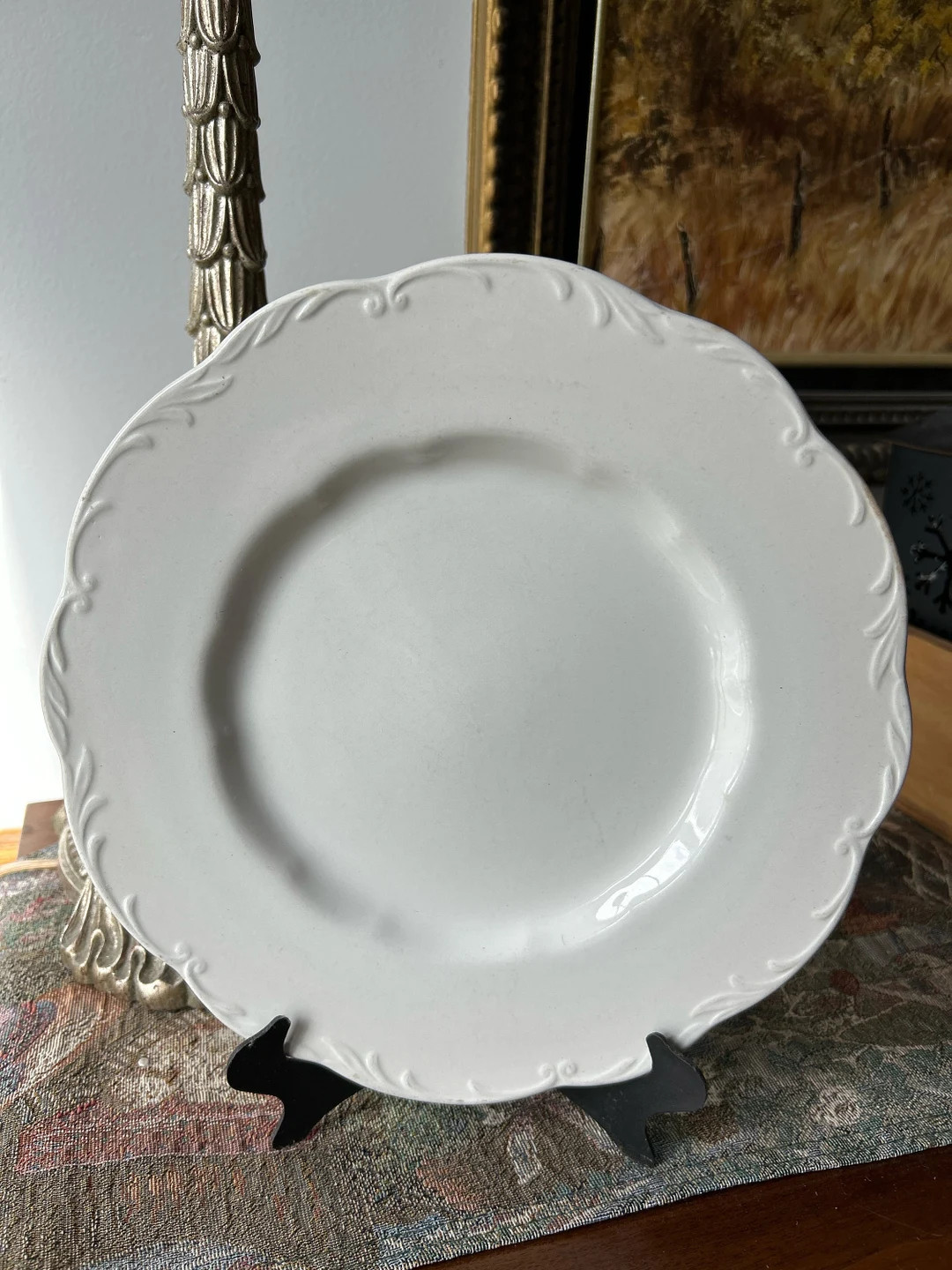 Vintage English Ironstone Sterling Colonial J & G Meakin 10 in Scallop Dinner Plate Creamy White ... | Etsy (US)