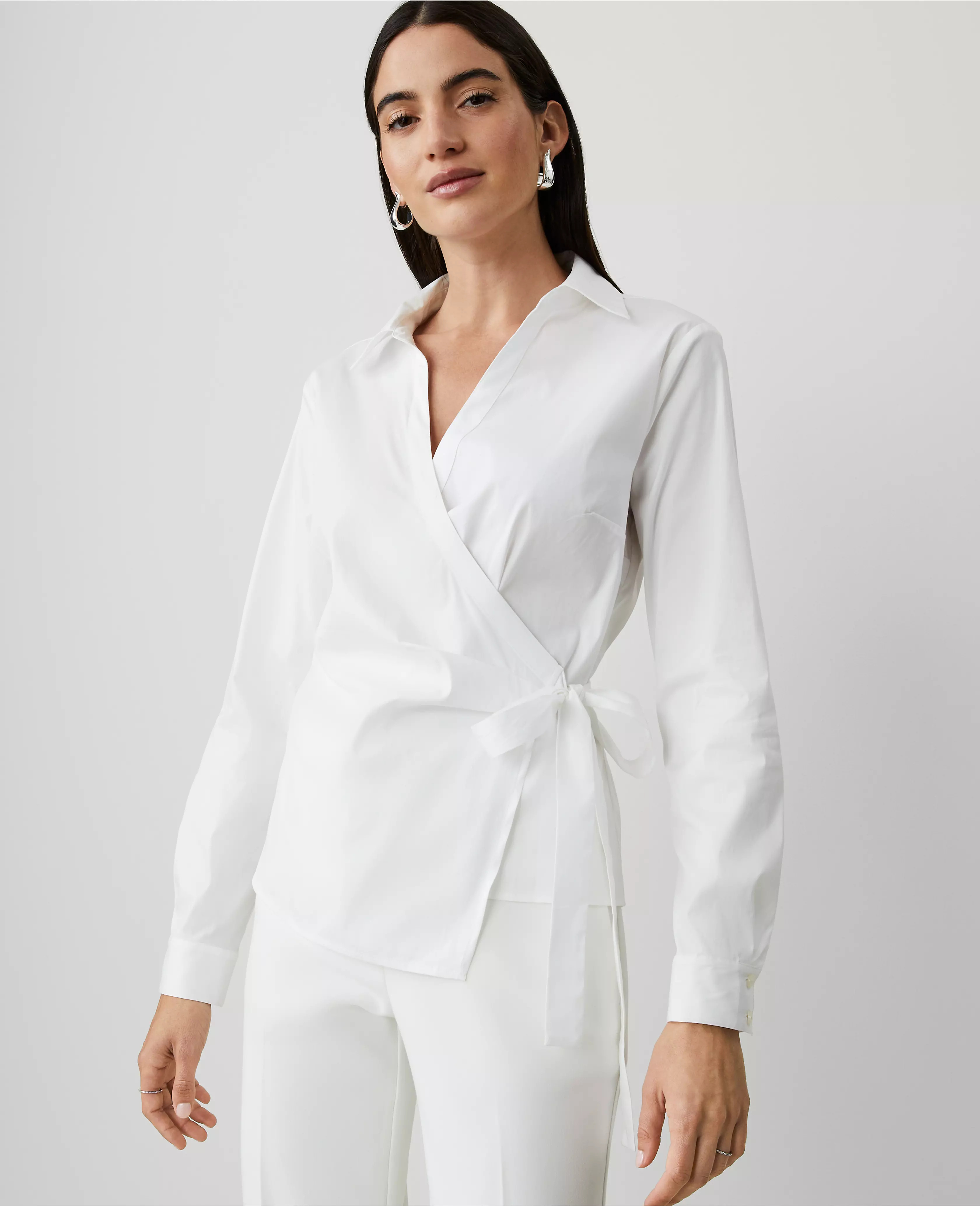 Collared Wrap Blouse | Ann Taylor