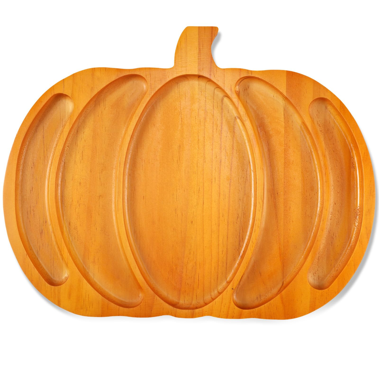 Sliner Halloween Pumpkin Wooden Serving Platter 15" L x 12" W Wood Pumpkin Shaped Charcuterie Boa... | Amazon (US)