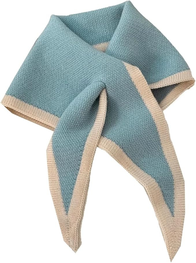 Knitted Triangle Scarf for Women Y2K Fashion Neckerchief Decoration Shawl Wraps Cape Soft Warm Sc... | Amazon (US)
