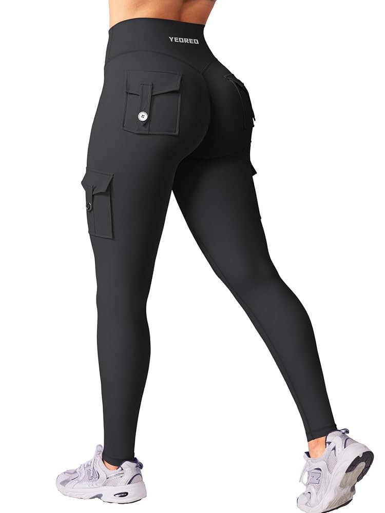 YEOREO CoreFlex Workout Cargo Leggings with Pockets for Women Hidden Scrunch Butt Lifting Legging... | Amazon (US)