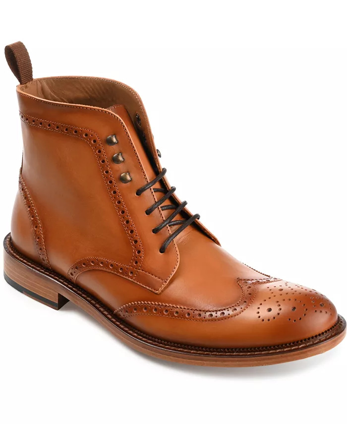 Taft Men's Mack Handcrafted Burnished Suede Leather Wingtip Brogue Dress Lace-up Boots - Macy's | Macy's
