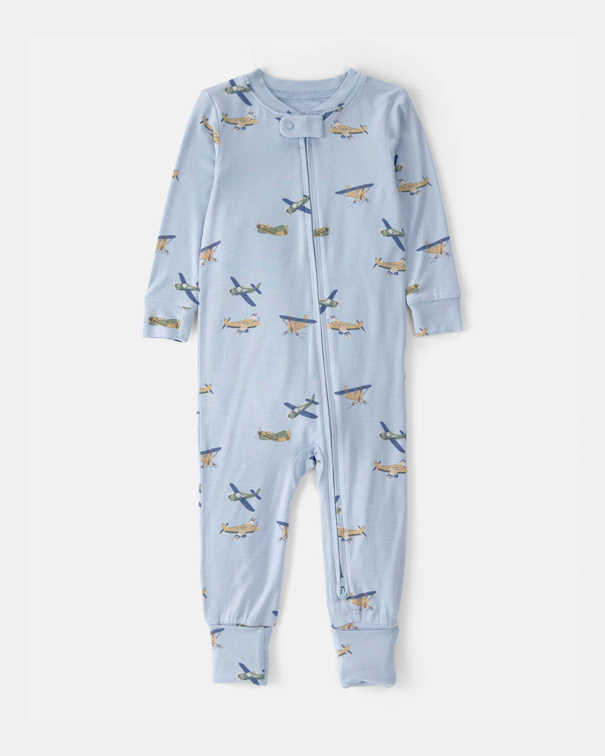 Toddler Boy Plane PurelySoft 1-Piece Pajama - Blue | Carter's | Carter's Inc