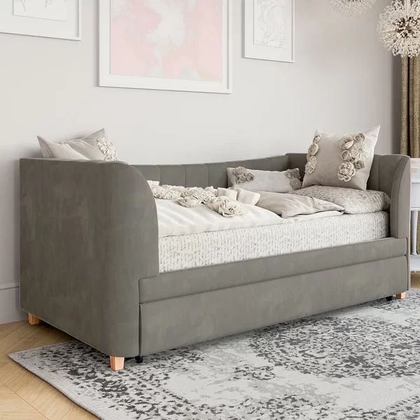 Valentina Twin  Upholstered Daybed with Trundle | Wayfair Professional