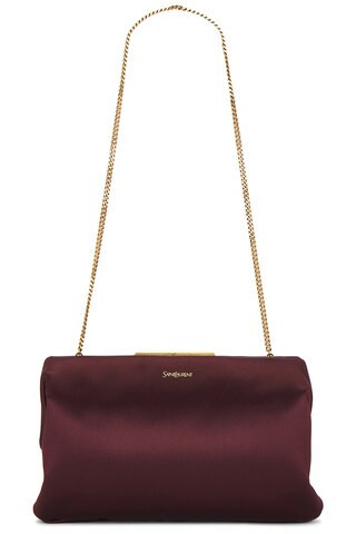 Saint Laurent Small Clutch in Red Pear - Red. Size all. | FWRD 