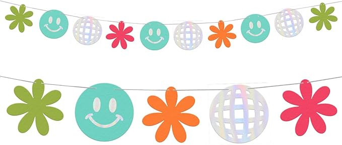 xo, Fetti Groovy Rainbow Disco Foil Banner - 5 Ft. | Bachelorette Party Decorations, Last Disco B... | Amazon (US)