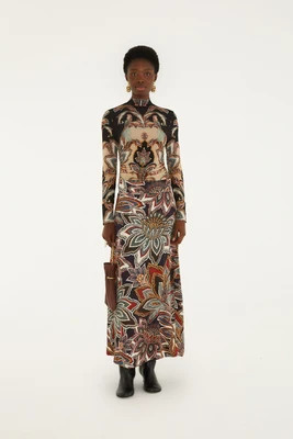 Tapestry Flowers Maxi Skirt | FarmRio (US)