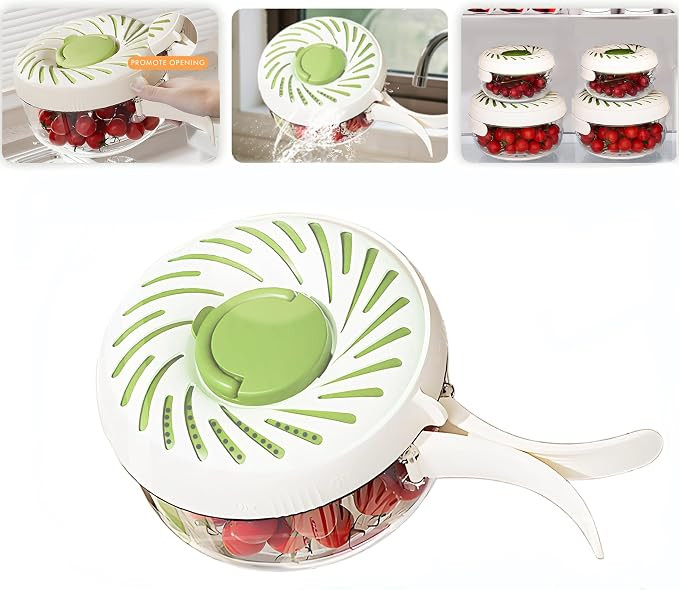 Upgraded Fruit Washing Bowl with Strainer,BPA-Free Drain Basket for Lid & Ice Compartment,Multifu... | Amazon (US)