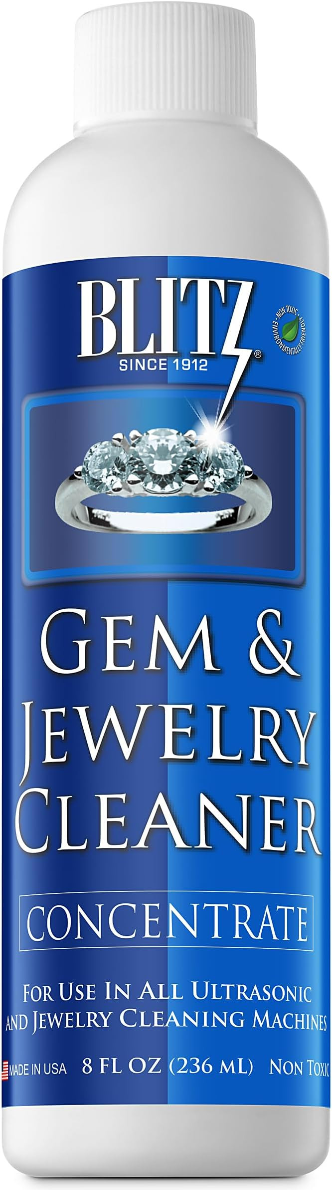 Blitz Gem & Jewelry Cleaner Liquid Concentrate for Gold, Silver, & Platinum Jewelry Cleans Non-Po... | Amazon (US)