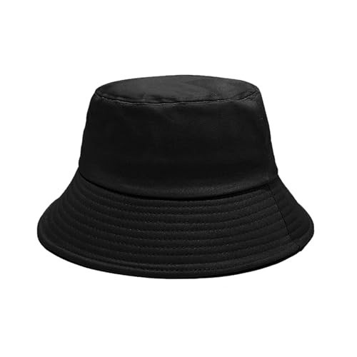 NPJY Bucket Hat for Women Men Cotton Summer Sun Beach Fishing Cap Large-X-Large（ Size: 22 3/4"-23 1/2"） Black | Amazon (US)