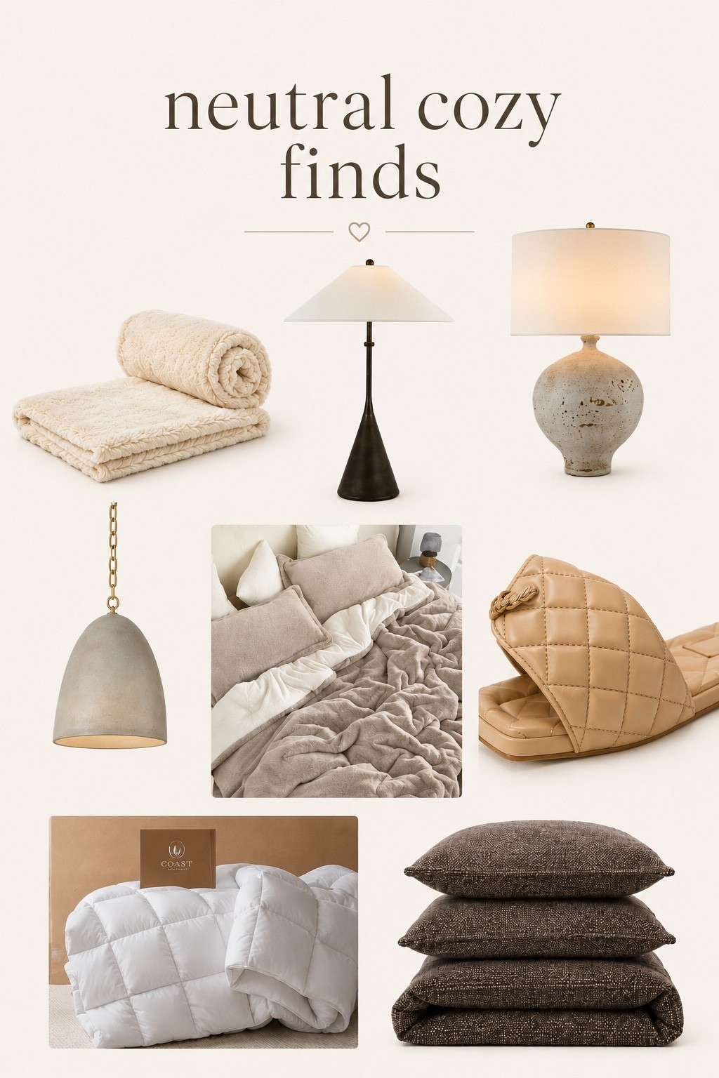 Neutral Cozy Finds

Rounded up some of my current cozy favorites that instantly make a space feel warmer and more elevated. Soft textures, neutral tones, layered lighting, and those little pieces that give your home that collected, cozy feel.

#LTKHome #LTKSaleAlert