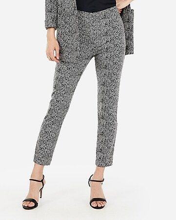 High Waisted Skinny Cropped Jacquard Pant | Express